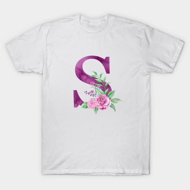 Floral Monogram S Beautiful Rose Bouquet T-Shirt by floralmonogram